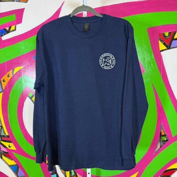 Gildan, Puppie Love Rescue, Blue Long Sleeve Tee Classic Crew Neck. Size Large. - Picture 1 of 6